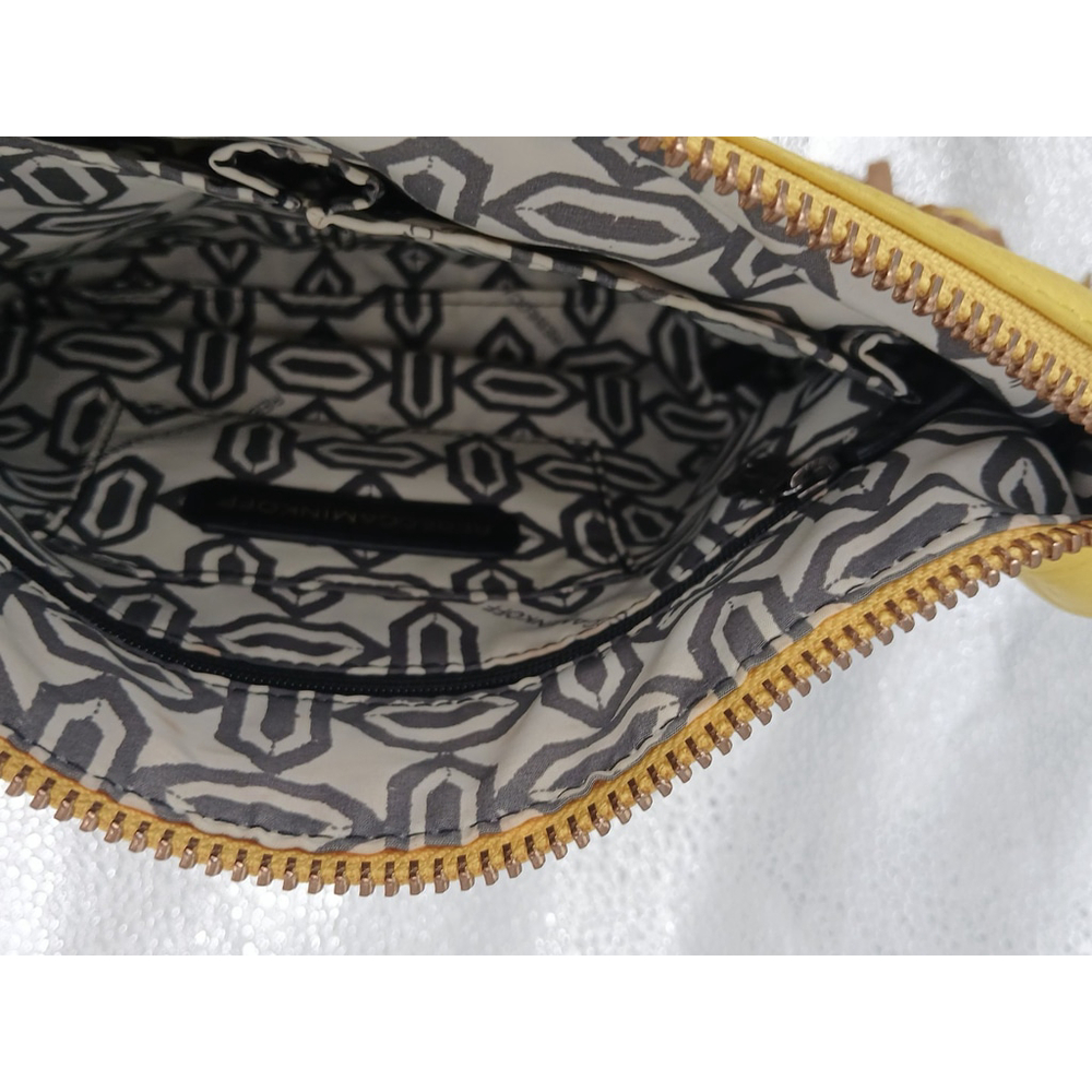 Rebecca Minkoff Yellow Leather Crossbody Bag Purse Zipper - Picture 11 of 16